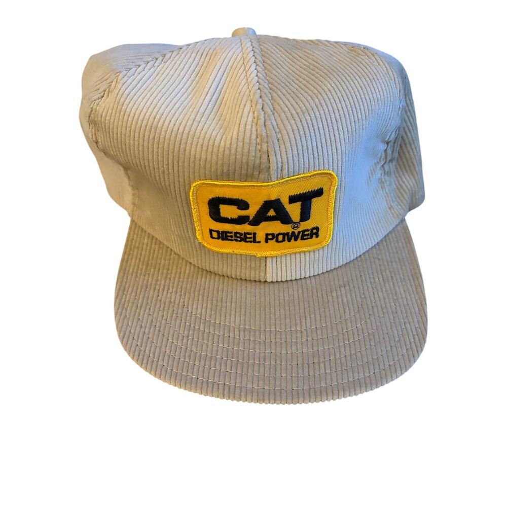 Vintage NOS Cat diesel power corduroy SnapBack- Unbranded
